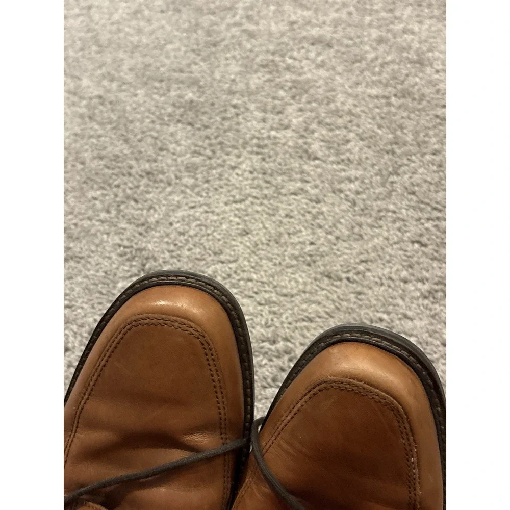 Ecco Holton Mens Size EU 45 US 11 Brown Leather Slip On Apron Toe Loafers Shoes